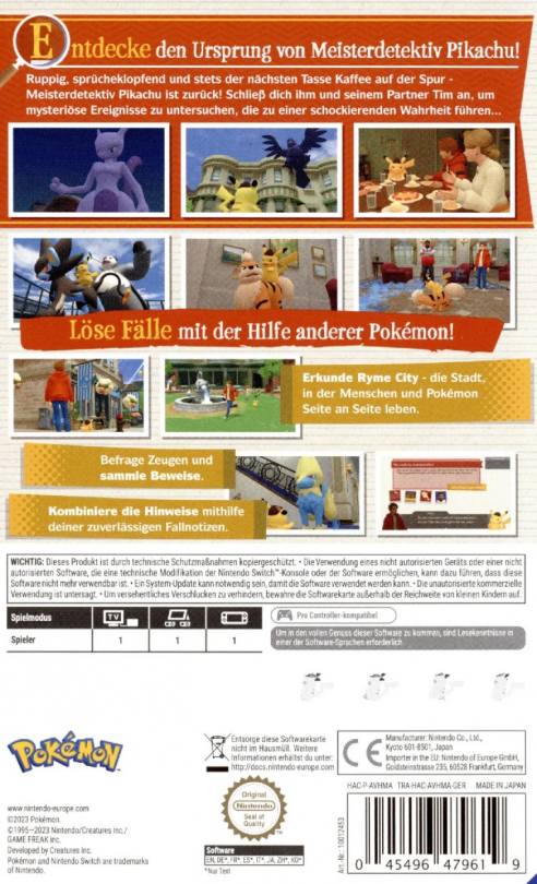 Preview: Pokemon Meisterdetektiv Pikachu kehrt zurück Backcover