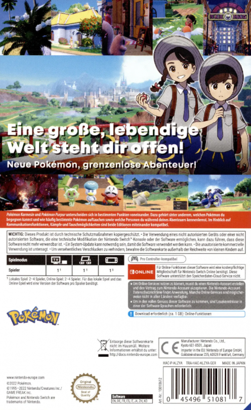 Pokemon Purpur Backcover