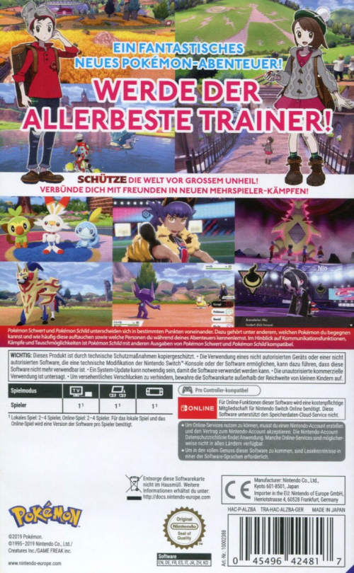 Pokemon Schild Backcover