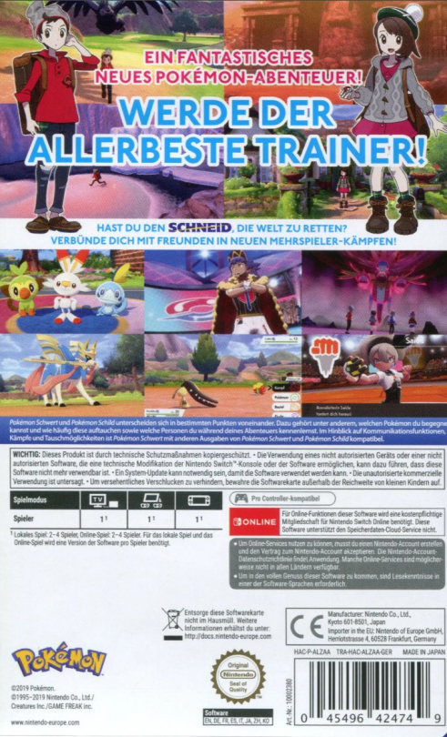 Pokemon Schwert Backcover